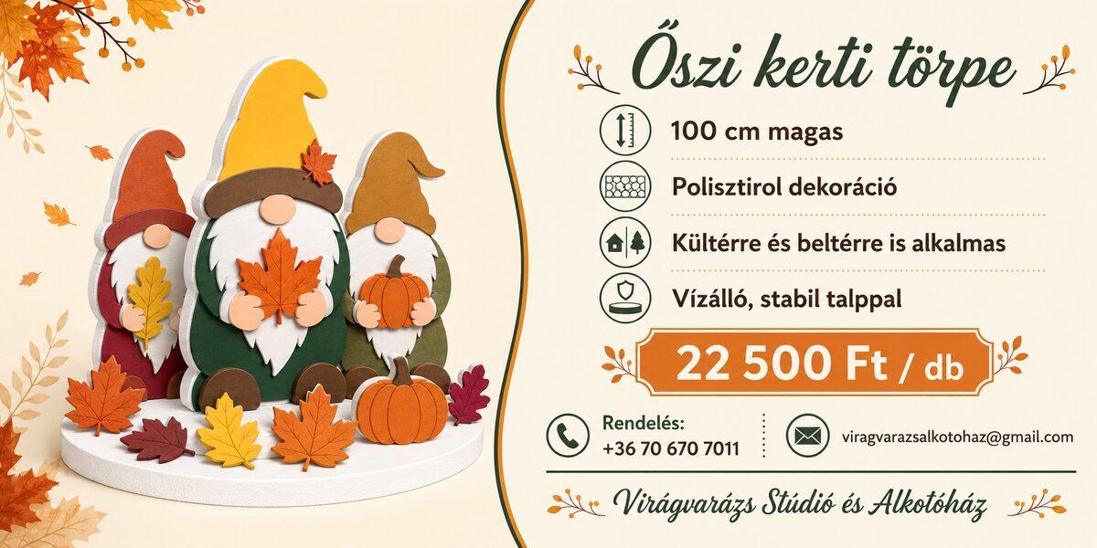 100 cm magas őszi polisztirol törpék