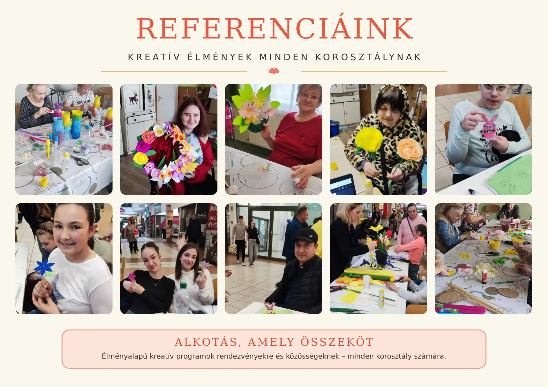 A Virágvarázs Stúdió kézműves foglalkozásain készült referenciafotók